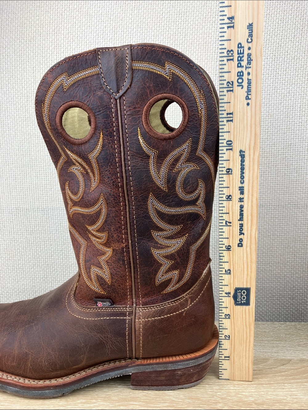 Justin 10 WIDE Stampede Rush Western Boots Cowboy Square Toe Brown Leather - Picture 15 of 16